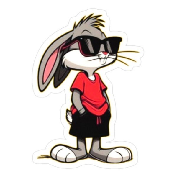 ستيكر أرنب كيوت بنظارة شمسية Cool Bunny Sticker