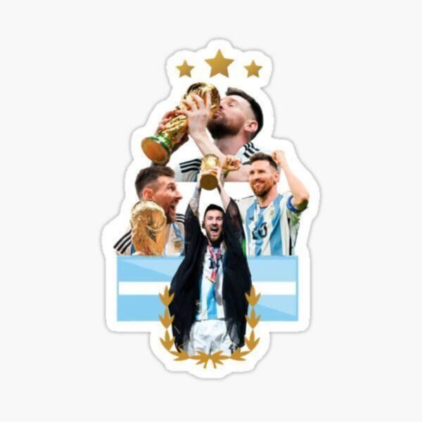 ستيكر ميسي بتصميم احتفالي مع منتخب الأرجنتين