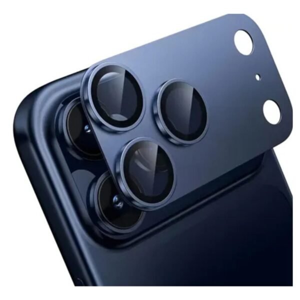 حامي كاميرا كامل بإطار معدني ازرق لآيفون (iPhone 17 Pro / Pro Max)
