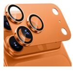 حامي كاميرا كامل بإطار معدني برتقالي لآيفون (iPhone 17 Pro / Pro Max)