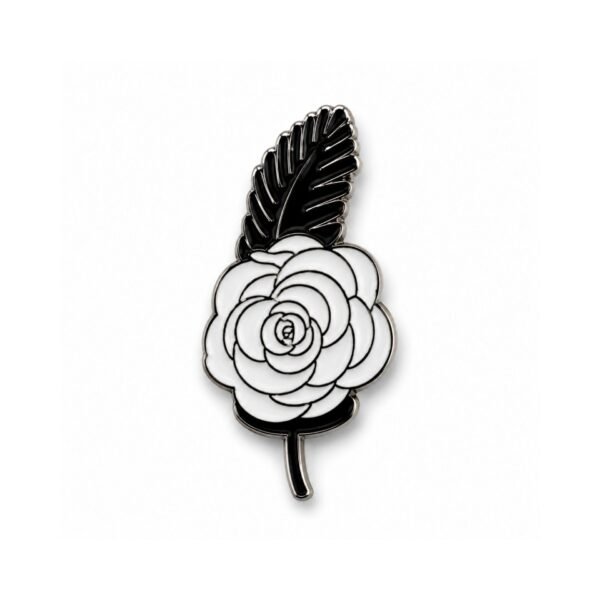 ستيكر وردة كلاسيكية أبيض وأسود Black Rose Flower Metal Sticker