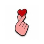 ستيكر قلب كيبوب Finger Heart Kpop Metal Sticker Cute Korean Design