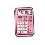 ستيكر معدني بتصميم Girl Math وآلة حاسبة للكفرات والجوال