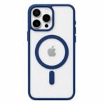 كفر ايفون شفاف بإطار أزرق كحلي MagSafe