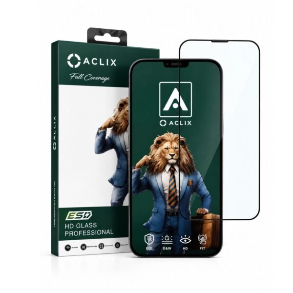 حماية شاشة Aclix HD Glass Full Coverage زجاج مقوى كامل التغطية مقاوم للخدوش والصدمات مع وضوح عالي للشاشة