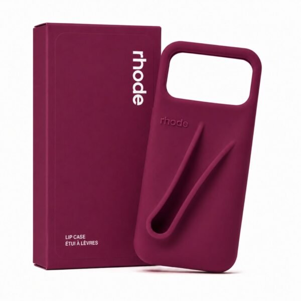 كفر Rhode Lip Case عنابي فوشي مع ملمع الشفاه Rhode