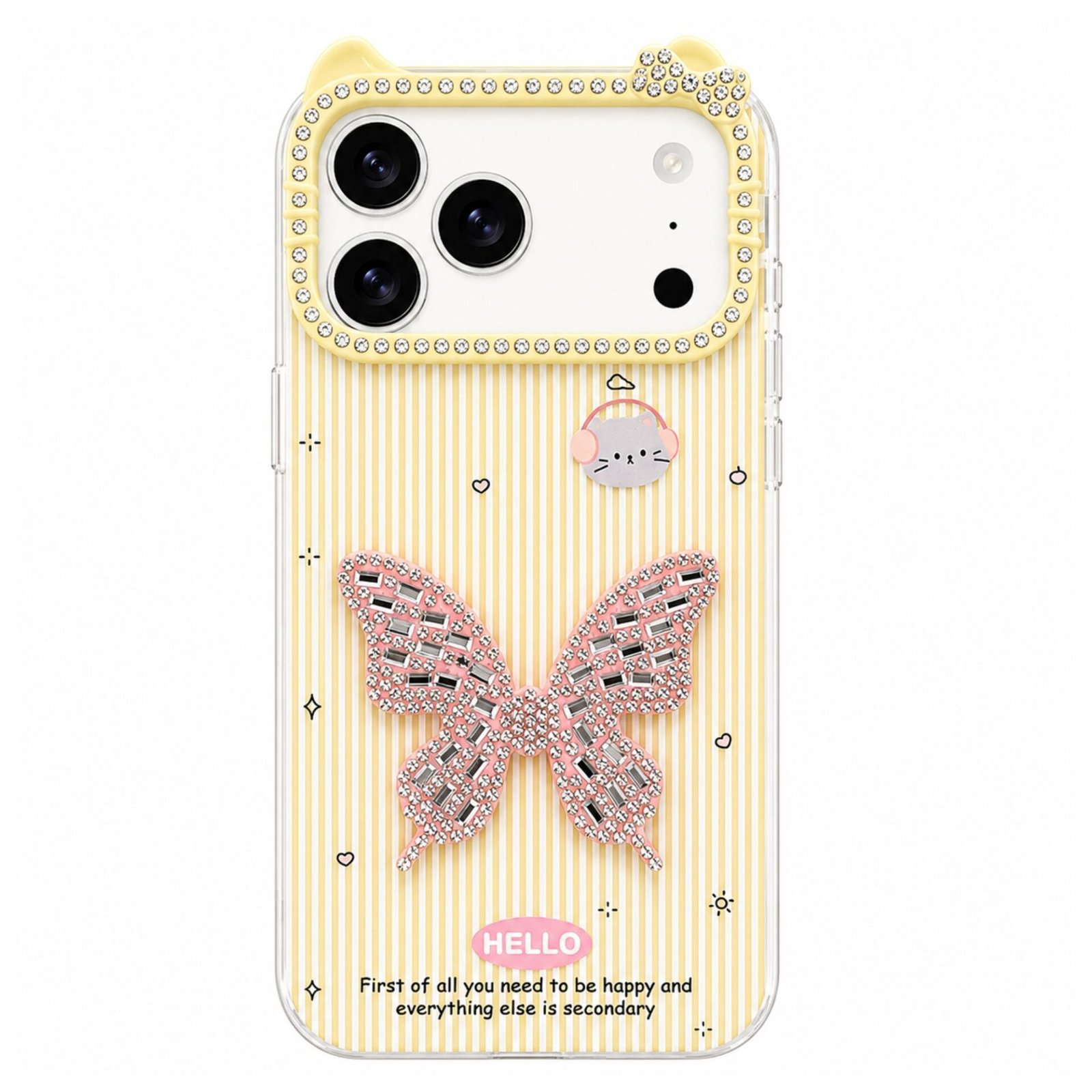 kitty-crystal-butterfly-case-yellow.jpg كفر كيتي أصفر باستيل مع فراشة كريستالية مرصعة لهواتف الآيفون