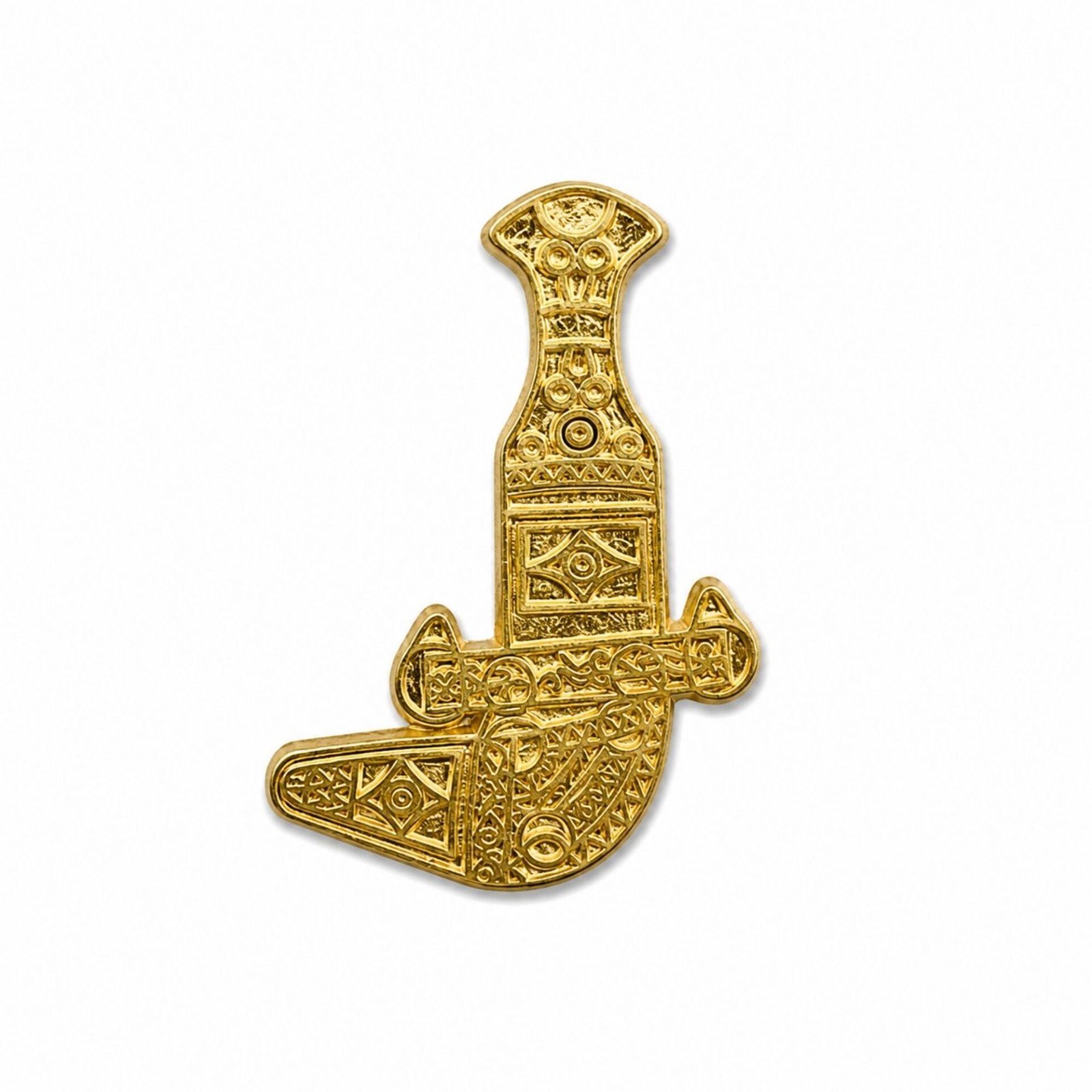 16 🇴🇲 ستيكر معدني الخنجر العُماني الذهبي | Omani Khanjar Gold Metal Sticker - الصورة 1