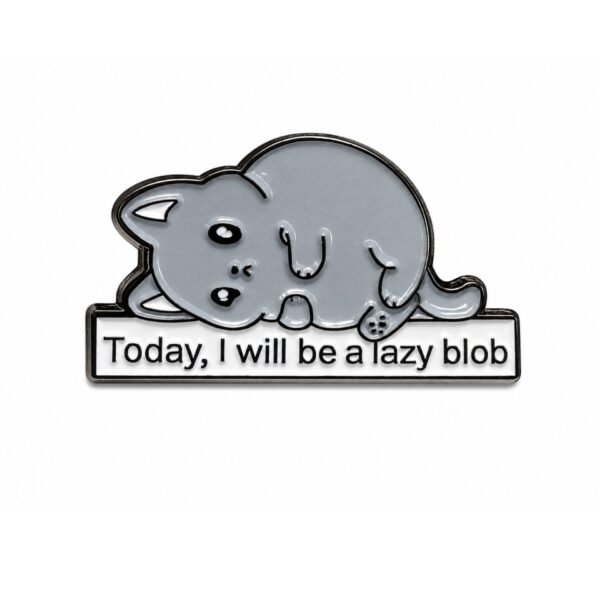 Lazy Cat Sticker بتصميم لطيف مع قطة نائمة وعبارة مرحة.