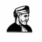 ستيكر معدني يجسد السلطان قابوس بن سعيد.
