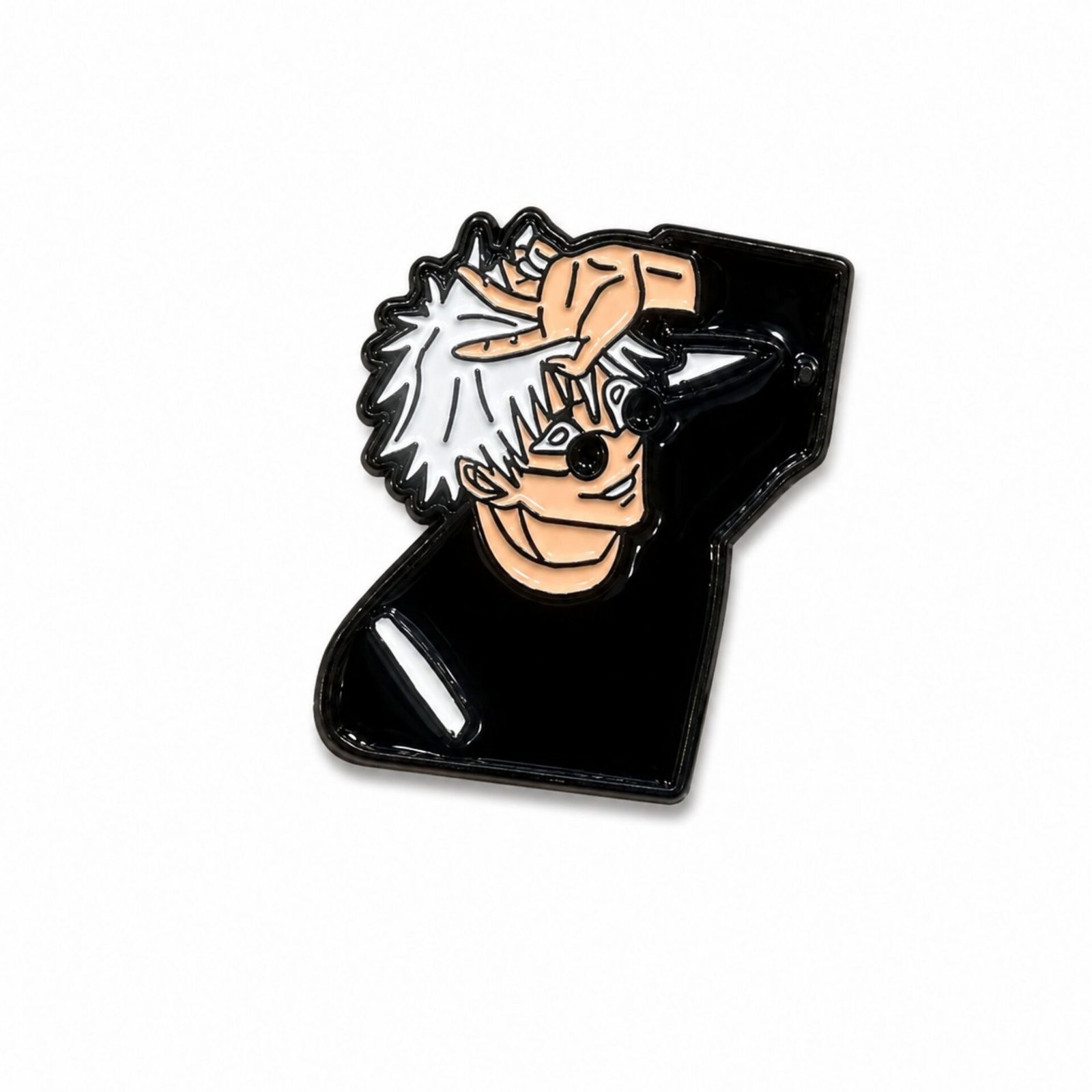 satoru-gojo-metal-sticker.jpg ستيكر معدني لشخصية ساتورو غوجو من الأنمي بتصميم مميز.
