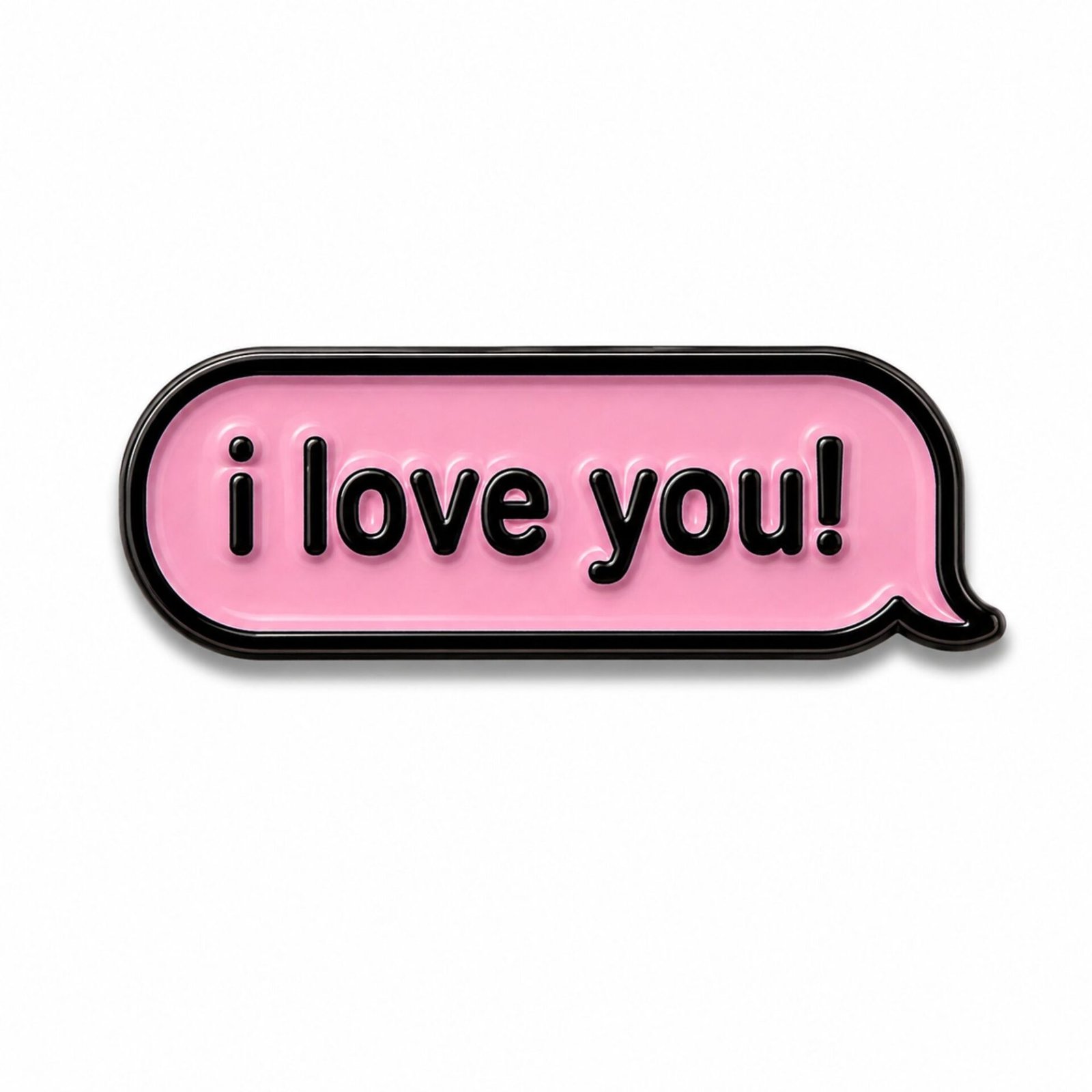 i-love-you-metal-sticker.jpg ستيكر معدني وردي يحمل عبارة I Love You داخل فقاعة محادثة.