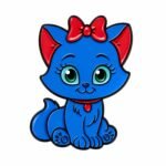 Cute Blue Cat Sticker بتصميم لطيف وملون.