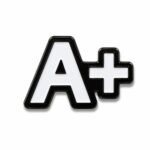 ستيكر معدني بتصميم A+ يرمز إلى التفوق والتميز
