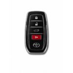 ستيكر مفتاح تويوتا الذكي أسود وفضي مع شعار Toyota لعشاق السيارات