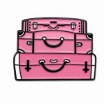 ستيكر شنط سفر وردية معدني – Pink Travel Luggage 🧳🩷