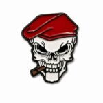 ستيكر جمجمة البيريه الأحمر معدني – Red Beret Skull 💀🔴