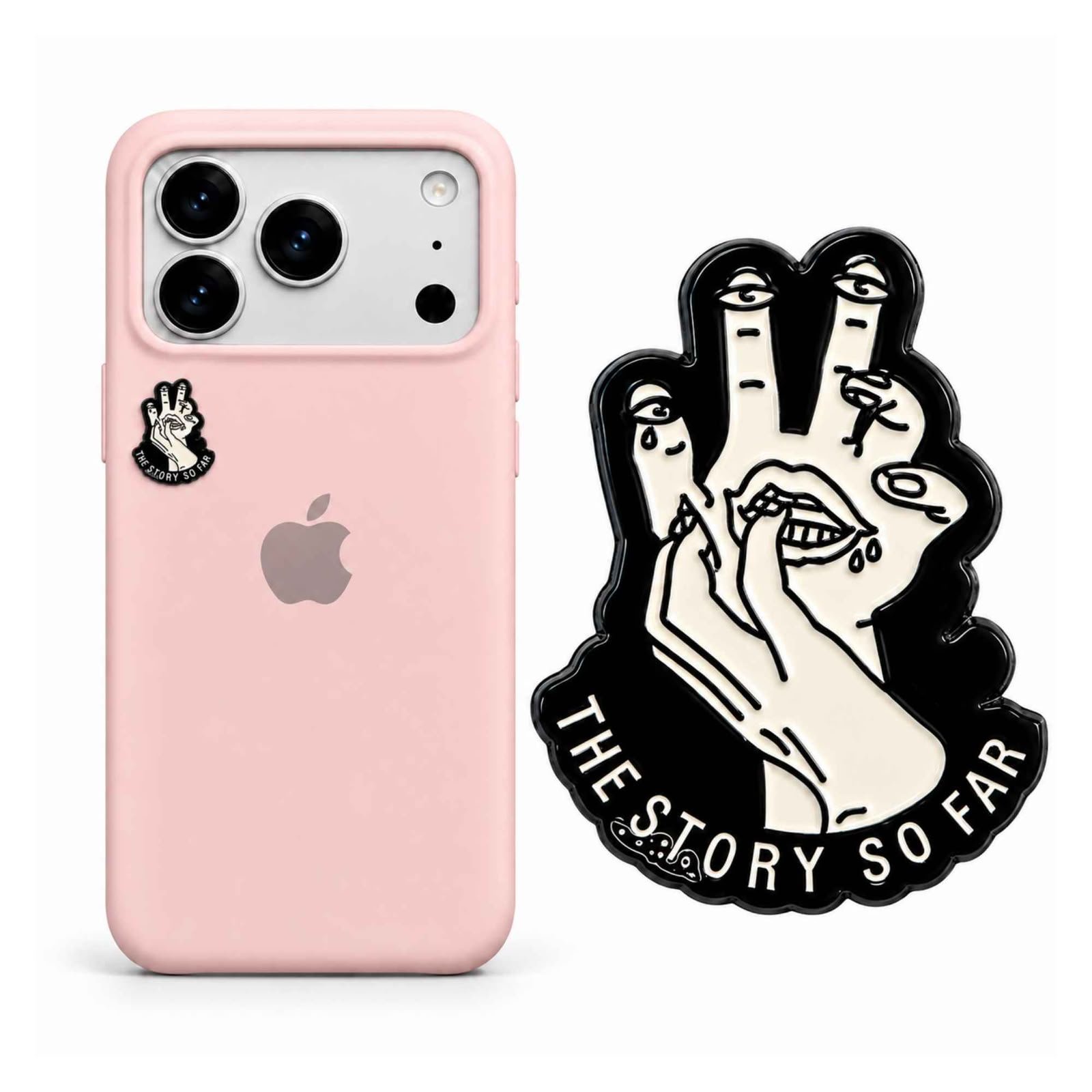 the-story-so-far-sticker-1.jpg ستيكر The Story So Far أبيض وأسود بتصميم يد فني