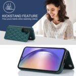 💳 Quilted Leather Case with Back Card Wallet for Samsung Galaxy
