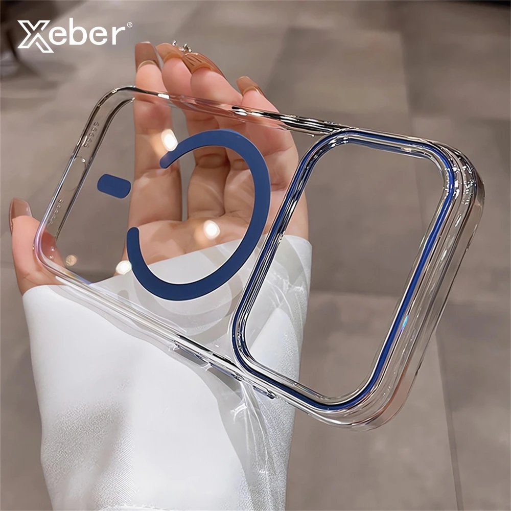 Clear MagSafe Case with Colourful Camera Frame for iPhone - Mobiles Garage 🍬 Clear MagSafe Case with Colourful Camera Frame for iPhone