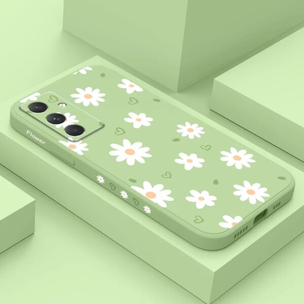 🌼 Daisy Pattern Silicone Case for Samsung Galaxy