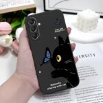 🦋 Cat & Butterfly Silicone Case for Samsung Galaxy