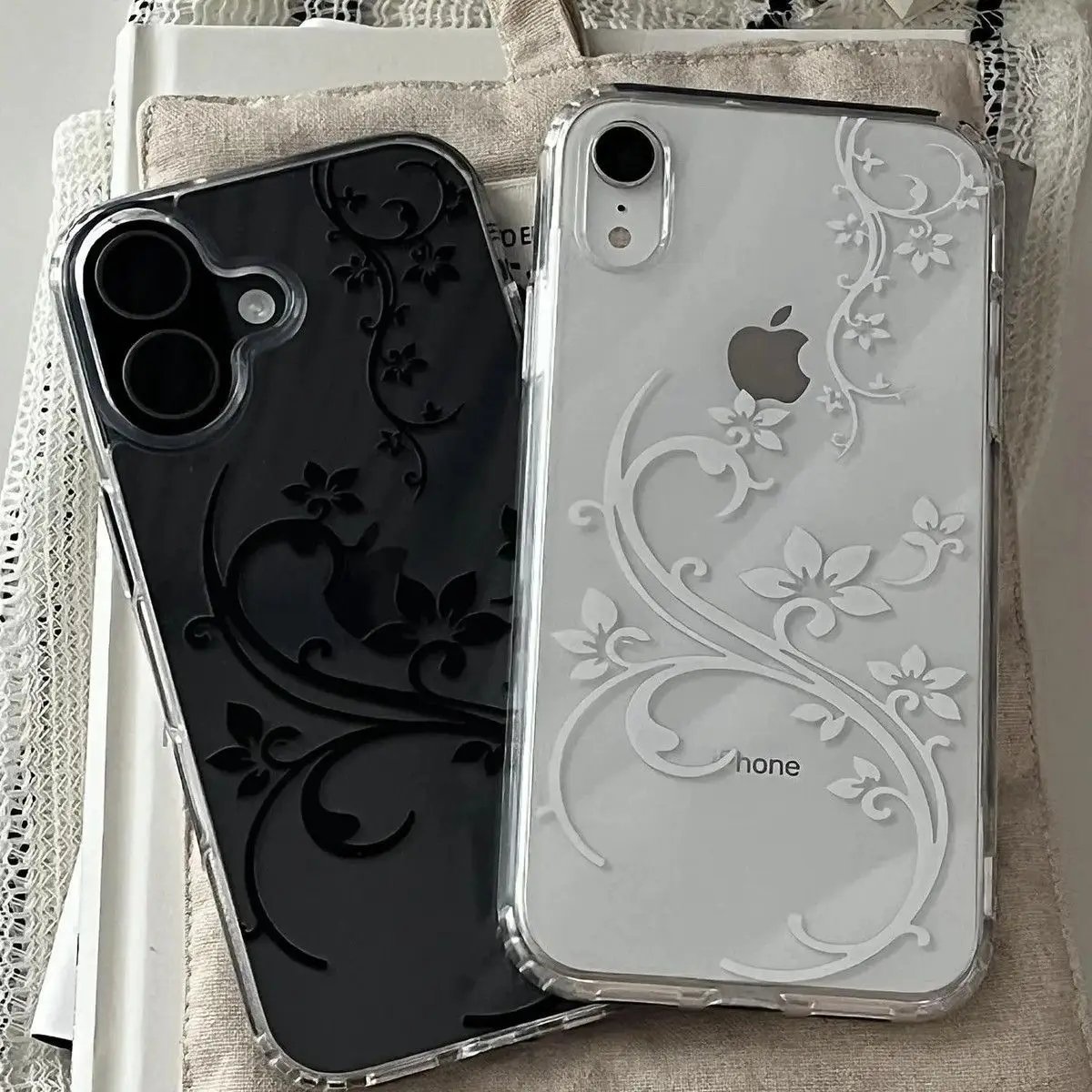Clear Case with Rose Ornaments for iPhone - Mobiles Garage 🌿 Clear Case with Rose Ornaments for iPhone