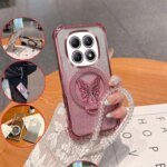 🦋 كفر جليتر بستاند فراشة وسلسلة كريستال لريدمي Note 15