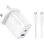 شاحن Anker بقوة 20W بمنفذين مع كيبل USB-C