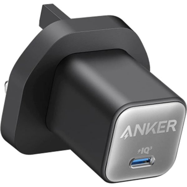 شاحن جداري Anker بقوة 30W بمنفذ USB-C باللون الأسود