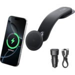 شاحن السيارة اللاسلكي المغناطيسي Anker Qi2 بقوة 15W باللون الأسود