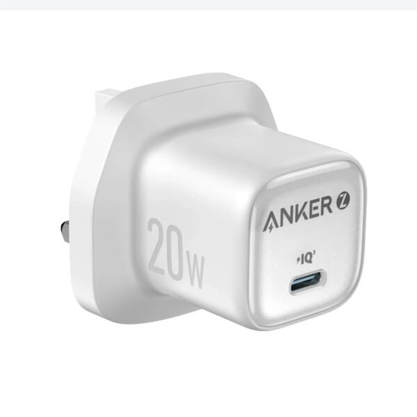 شاحن Anker Zolo بقوة 20W باللون الأبيض مع كيبل USB-C إلى USB-C