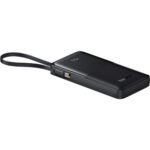 باور بنك Baseus Bipow 2 بسعة 10000mAh مع كيبل USB-C مدمج وشاشة رقمية باللون الأسود - صورة 2