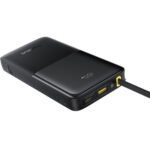 باور بنك Baseus Bipow 2 بسعة 10000mAh مع كيبل USB-C مدمج وشاشة رقمية باللون الأسود - صورة 4
