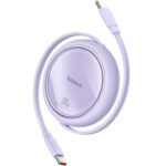 كيبل Baseus Free2Draw Mini القابل للسحب من Type-C إلى Type-C بقوة 100W باللون البنفسجي