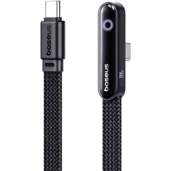 كيبل Baseus MVP 3 للألعاب من USB-C إلى USB-C برأس بزاوية 90 درجة وطول 2 متر