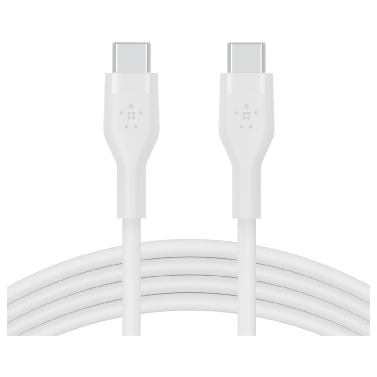 🔌 كيبل بلكن Flex السيليكوني USB-C إلى USB-C كيبل Belkin BoostCharge Flex السيليكوني من USB-C إلى USB-C بطول 1 متر باللون الأبيض