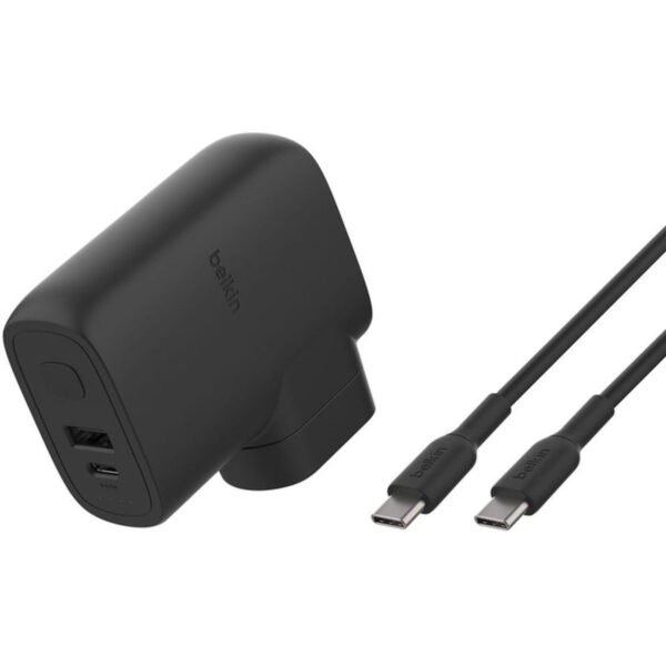 شاحن جداري وباور بنك Belkin BoostCharge الهجين بقوة 25W وسعة 5000mAh باللون الأسود