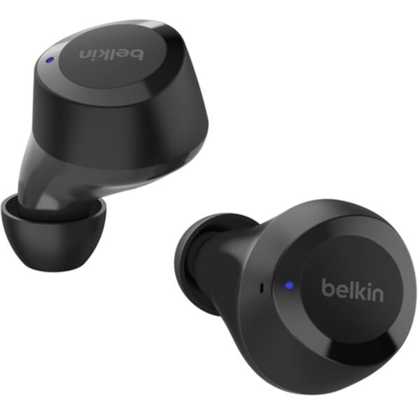 سماعة Belkin SoundForm Bolt اللاسلكية باللون الأسود مع علبة الشحن