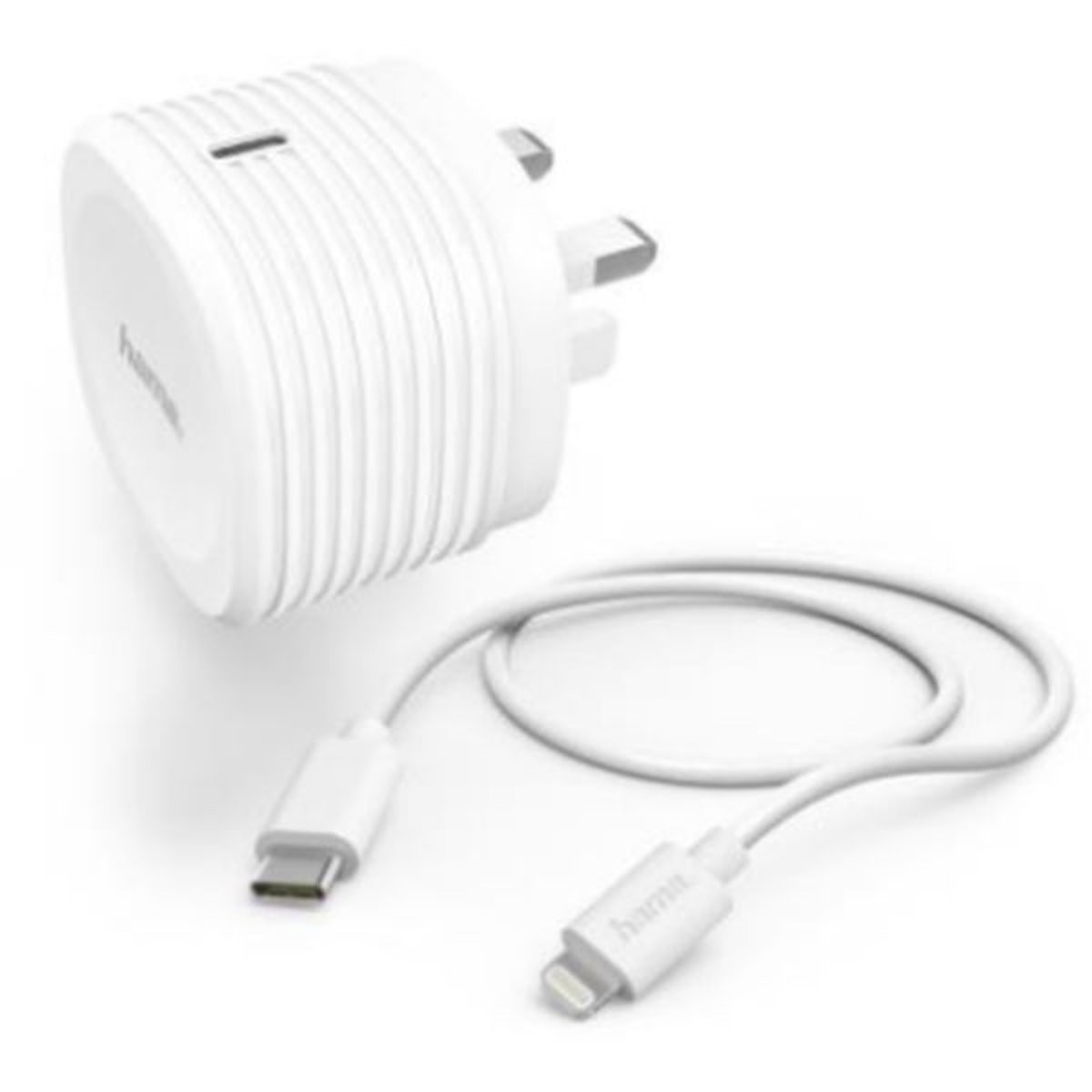 ⚡ شاحن هاما 20W مع كيبل USB-C إلى لايتنينج شاحن جداري Hama بقوة 20W باللون الأبيض مع كيبل USB-C إلى Lightning