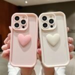 كفر سيليكون مطفي بقلب بارز 3D للآيفون - موبايل كراج 4