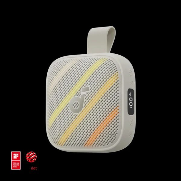 سبيكر Anker Soundcore Boom Go 3i البلوتوث المحمول بقوة 15W باللون الأبيض المائل للبيج