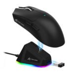 ماوس الألعاب Attack Shark X11 اللاسلكي الأسود مع قاعدة الشحن المضيئة RGB - صورة 3