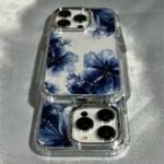 💙 Clear Case with Blue Flowers for iPhone