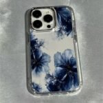 💙 Clear Case with Blue Flowers for iPhone