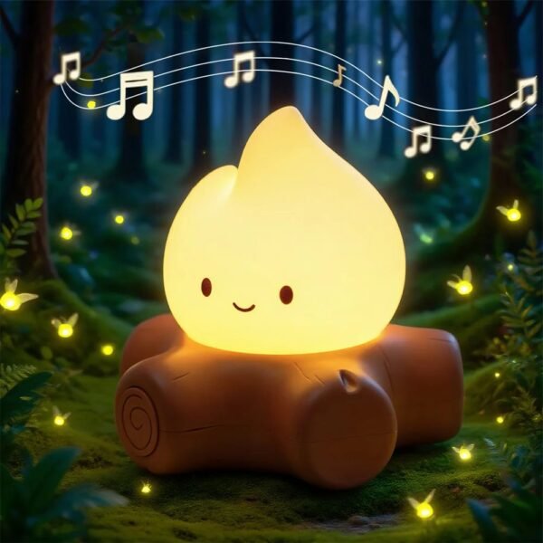 🔥 Campfire Night Light with White Noise