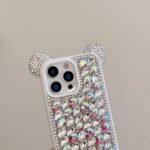 🐻 Sparkly Crystal Case with 3D Ears for iPhone