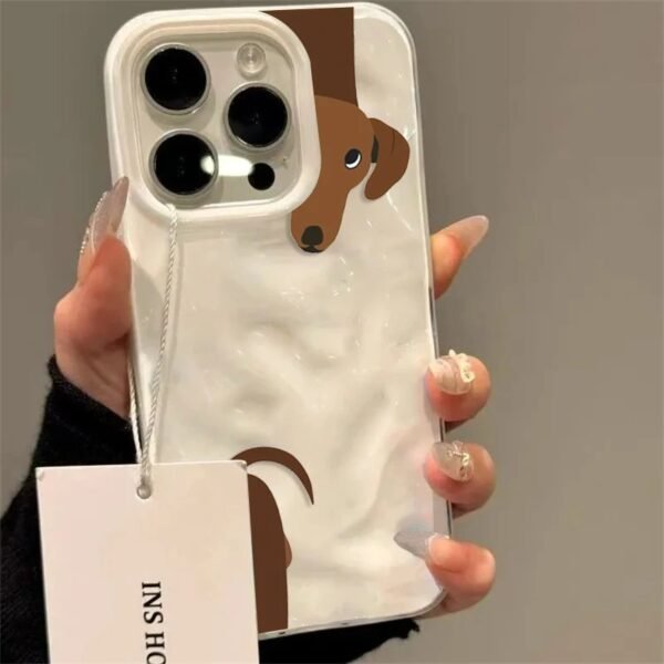 🐶 Dachshund Case with Wavy Texture for iPhone