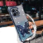 🦋 Glitter Case with Raised Butterfly and Pearl Chain for Honor