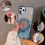 💄 Glitter Case with Mirror Stand and Pearl Chain for iPhone X / 11 / 12